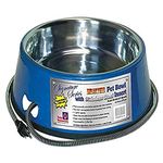 Farm Innovators Model SB-60 5-1/2-Quart Heated Pet Bowl with Stainless Steel Bowl Insert, Blue, 60-Watt