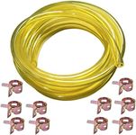 10 Feet Long Fuel Line Fuel Hose Fuel Tube 1/4" ID x 3/8" OD with Hose Clamps for small engines