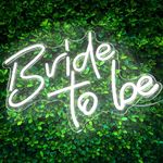 KatchOn, Neon White Bride To Be Sign - 12x15 Inches | Bridal Shower Neon Sign | Bachelorette Party Decor, Bride To Be Neon Sign | Bride To Be Signs For Bridal Shower | Bride To Be Sign for Backdrop