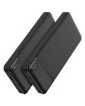 AsperX Power Bank 2 Pack, 10000mAh USB C Portable Charger for iPhone, Portable Battery Bank with 3 Outputs, Travel Essentials Battery Pack Power Bank for iPhone Series, Smartphones, Earphones and More