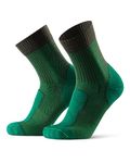 DANISH ENDURANCE Walking Socks Merino Wool Lightweight, Anti Blister Hiking Socks, Breathable Trekking Socks, for Men & Women, Unisex, Dark Green 9-12