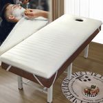 LXJDDLD Massage Bed Mattress Topper with Face Hole,Spa Bed Foam Cushion for Esthetician,Massage Table Padding Topper Memory Foam,Lash Bed Cushion,Square/Round/Trapezoidal Head,Beige 6cm,S 80x190cm