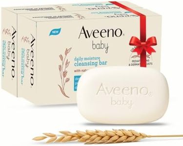 Aveeno Baby Daily Moisture Cleansing Bar 75g (Pack of 2) | With natural Oatmeal, Glycerin and Shea Butter | Co-created with Pediatricians and Dermatologists for newborn sensitive skin | pH balanced, free of soap, parabens sulfates and phthalates