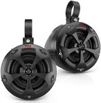 Pyle 2-Way Dual Waterproof Off-Road Speakers, 4 Inch 800 Watt Marine Grade Wakeboard Tower Speakers System, Full Range Outdoor Audio Stereo Speaker for ATV, UTV, Quad, Jeep, Boat - PLUTV41BK, Black