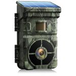 Solar Trail Camera, 48MP 4K 2024 Upgrade 2500mAh Built-in Lithium Battery Rechargeable Game Wildlife Hunting Cameras 0.1s Trigger Time with 120° Detection Angle Night Vision Motion Activated