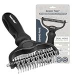 Maxpower Planet Dog Brush - Double Sided Deshedding Dematting Tool - Undercoat Rake Dog, Cat Brush, Dog Brushes Shedding Hair - Dog Grooming Brush Long Haired Cats - Cat Grooming Brush Pet Comb, Black