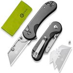 CIVIVI Folding Utility Knife Box Cutter, Elementum Utility Pocket Edc Knife with 3Pcs Extra Razor Blades, Three Ways to Open, Ideal Gifts for Men Women C23039B-4