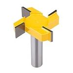 Mesee CNC Spoilboard Surfacing Router Bit, 2 Inch Cutting Diameter 4-Wings Slab Flattening Router Bits Surface Planing Bottom Cleaning Cutter Woodworking Milling Cutting Tool, 1/2 Inch Shank