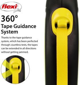 Flexi New Neon S Retractable Dog Lead, 5m Tape – Small