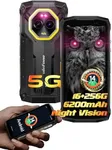 Ulefone Armor Mini 20 Pro Phone 5G Rugged Phone Unlocked, 64MP Night Vision 16GB+256GB Rugged Smartphone 6200mAh 33W, 50MP+32MP Camera, 4.7" HD+, Android 14, IP68/IP69K, Dual SIM, NFC, GPS IR Blaster