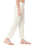 Ruby Women's Cotton Stretchable Straight Pants Light & Soft Fabric| Fit Relaxed Pants Off White