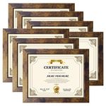 PETAFLOP 8.5x11 Picture Frame Rustic Certificate Frames Wall Tabletop Display Horizontally or Vertically, 7 Pack