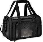 KUTKUT Cat Carriers Small Dog Carrier Pet Carrier Bag for Small Cats Dogs Puppies up to 4Kg, Airline Approved Small Dog Carrier Soft Sided, Collapsible Travel Puppy Carrier (Size: S, Black)