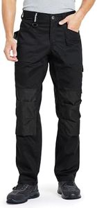 DURAWERK Men's Work Pants, Carpenter Pants with Reinforced Knee Pad Pockets, Heavy Duty Durable Safety Trousers, Utility Cargo Pants, Ripstop Tactical Pants for Outdoor Construction (Black, 32WX30L)