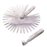 DBOO Feeler Gauge 32 Blades 0.03-1.00mm / 0.001-0.04" Stainless Steel Feeler Gauge Metric & Imperial Measurements Gap Width Thickness Gauge Measuring Tool