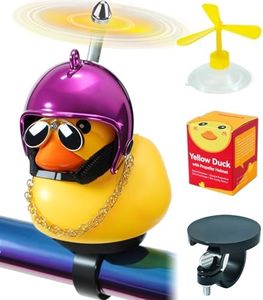 EMPATHECH Rubber Duck Bike Decorations [New Stable Clamp Mount] Cute Squeak Duck Bike Bell [Two Helmet Propeller] Funny Bike Accessories e Scooter Accessories Motorcycle Accessories Cycling Gifts