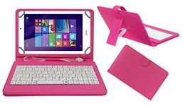 ACM USB Keyboard Case Compatible with Acer Iconia Tab 8 W Tablet Cover Stand Study Gaming Direct Plug & Play - Pink