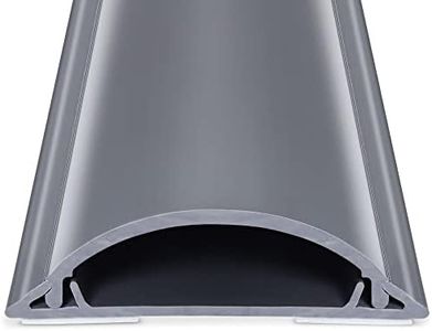 Cord Cover Floor 6.6ft(2xL3.3Ft), Large Capacity Floor Cable Cover, Hard PVC Cord Hider Floor, Floor Wire Cover for Cable Management Floor, Cable Floor Cover Gray, Cord Cavity - 1.8" W x 0.6" H