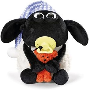 NICI 41470 Shaun The Sheep Soft Toy Timmy with Little Bear, Dummy and Sleepyhat 25 cm, Colour: White/Black
