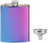 CYKKYMY 18/8 Stainless Steel Pocket Hip Flask & Funnel 8 oz Well Package Leak Proof (Color, 8oz)