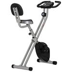 HOMCOM Exercise Bike Fitness Bicycle Indoor trainer Foldable 8-level Magnetic Resistance Adjustable w/LCD Monitor Pulse Sensor