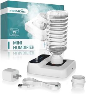HOMDIS Travel Humidifier, Portable Small Humidifier for Plants, Bedroom, Office, Hotel or Car, 5000mAh Battery Operated Mini Cool Mist Humidifiers, Quiet 23dB, Auto-off, Night Light & BPA-Free, White