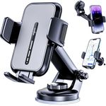 volport 3 in 1 Universal Car Phone Holder for Dashboard Windscreen Vent: Powerful Military Suction Car Mount with 2024 Upgraded Metal Clip for Big Heavy Cellphone, iPhone Wallet & Thick Case Friendly