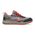 Saucony Kids Boys Peregrine Kdz Outdoor Trail Shoe, Grey/Red/Yellow, 4.5 W US