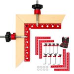 Wamzolio 90 Degree Positioning Squares, 4 Pack 5.5" x 5.5" Aluminum Alloy Corner Clamps for Woodworking, Right Angle Clamping Squares for Picture Frames, Cabinets, Drawers & Boxes