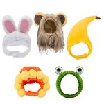 5Pcs Cat Hat, Dog Hat, Cute Small Cat Costume Clothes Adjustable Pet Hat Party Costume Accessories Photo Prop for Cat Kitten Puppy Pet, Animal-Safe Materials