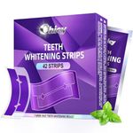 Purple Teeth Whitening Strips 21 Treatments - Whitening Strips that Enamel-Safe & No-Sensitivity & No-Slip - Fast Teeth Whitening Result in 7 Days - Whitening Kit for Coffee, Wine Stains Removal, Mint