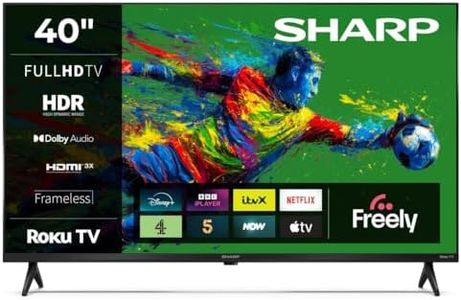 Sharp 40-Inch Full HD LED Roku Smart TV HDR10 HDMI ARC Freely Included 40HD2325K (HD Series)