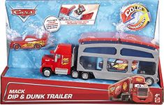 Mattel Disney Cars Mack Dip and Dunk Trailer, can transport and transform, colour change Mc Queen car, CKD34