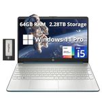 HP 15.6" Anti-Glare FHD Business Laptop, Intel i5-1235U, 64GB RAM, 2.28TB Storage(2TB SSD+288GB Docking Station Set), Intel Iris Xe Graphics, Number Pad, HD Webcam, WiFi, Win 11 Pro, Spruce Blue