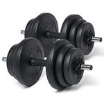 20kg 30kg Adjustable Dumbbells Set - Free Weights Dumbbell Handle Bars Pair - Excellent for Weight Lifting Body Building Home Gym Training Equipment Barbell Bench Press Exercise (20KG)