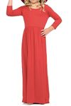 Pastel by Vivienne Honey Vanilla Girls' Fit and Flare Maxi Dress with Easy Removable Label, Coral, 5-6 Years