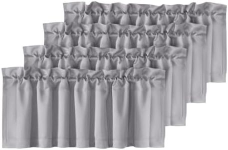 H.VERSAILTEX 4 Panels Blackout Curtain Valances for Kitchen Windows/Bathroom/Living Room/Bedroom Privacy Decorative Rod Pocket Short Window Valance Curtains, 52" W x 18" L, Dove Gray