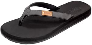 Flojos Billie Women's Flat Sandal, Black/Black, 5 M US