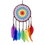 Dreamcatcher Large Handmade Dream Catcher with Colorful Rainbow Feathers Wall Hanging Decoration for Home Christmas Festival Craft Gift