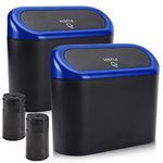 Accmor Car Trash Can with Lid, Waterproof Vehicle Trash Bin Car Dustbin Garbage Organizer Storage, 2 Pack Mini Garbage Bin Trash Container for Auto Cars, Home, Office