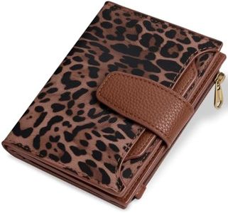 Airkit Small Wallet Women RFID Blocking Soft Leather Bifold Compact Card Holder Wallet for Women with Zipper Coin Pocket 4 ID Window