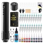 STIGMA Wireless Tattoo Kit Rrofessional Rotary Tattoo Pen Coreless Motor 1000mAh Battery Power with 20 PCS Tattoo Cartridge Needles for Tattoo Artist STE42KIT-1