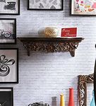 Onlineshoppee Wooden Hand Carved Wall Shelf (Brown)