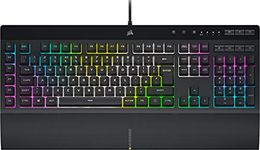 CORSAIR K55 RGB PRO XT Membrane Wired Gaming Keyboard – IP42 Dust and Spill-Resistant – 6 Macro Keys with Elgato Integration – iCUE Compatible – QWERTY UK – PC, Mac, Xbox – Black