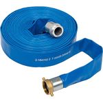 Apache 2" x 100' PVC Lay Flat Discharge Hose w/M x F Aluminum Short Shanks, 98138054