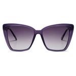 SOJOS Trendy Polarized Sunglasses For Women Retro Womens Oversized Square Cat Eye Sun Glasses UV Protection SJ2206 Violet Frame Violet Grading Lens