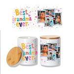 Best Grandma Ever Photo Candy Canister Jar Mother's Day Grandparents Day New Grandmother Christmas Gifts for Mom Grandma Wife