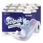 Selpak Professional Toilet Paper 72 Rolls, 3 ply Toilet Rolls Bulk Buy, Luxuriously Soft, Gentle and Hypoallergenic Bulk Toilet Rolls - Sustainable Toilet Tissue - Dermatologically Tested Loo Roll