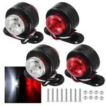 Pulchra 4 Pack LED Side Marker Lights, 12/ 24V Trailer Side Light White Red Double Sided Warning Indicator Lamps Parking Light Clearance Lights for Trailer Truck Lorry RV Caravan