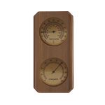 HSE Cedar Sauna Thermometer & Hygrometer - 2-in-1 Mechanical Instrument with Minimalist Design and Glass Dials (Vertical)